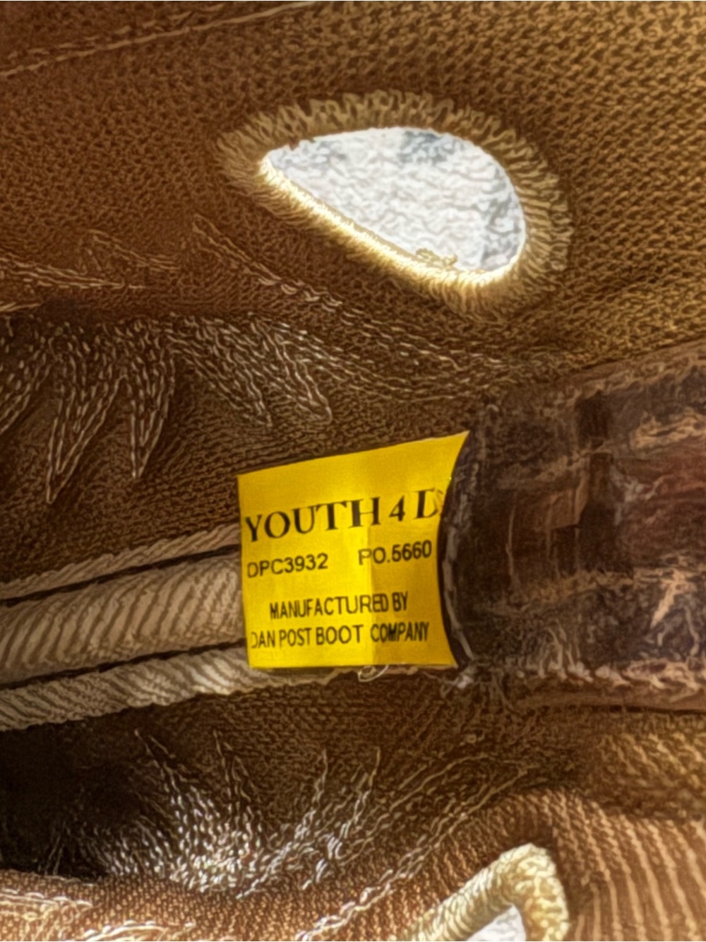 Dan post Youth Amarillo Western Boots Brown size 4 youth unisex western - Picture 8 of 11